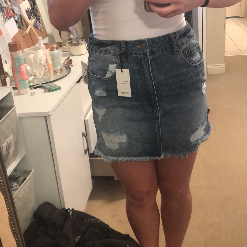 Jean mini skirt